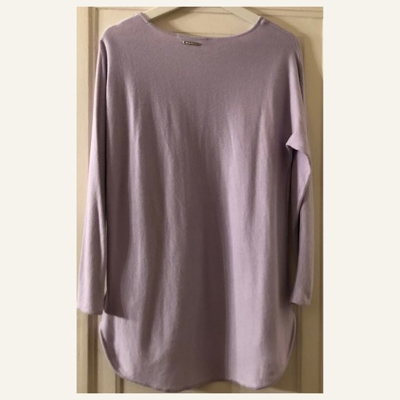 Michael Kors Long Sleeve Crewneck Lilac Cotton Blend Sweater Women Pastel Top - Picture 4 of 6